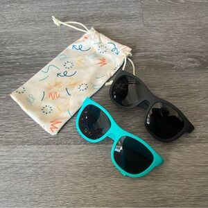 Babiators Original Navigators Sunglasses Jet Black &  Totally Turquoise Ages 0-2